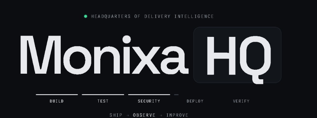 MonixaHQ brand — headquarters of delivery intelligence